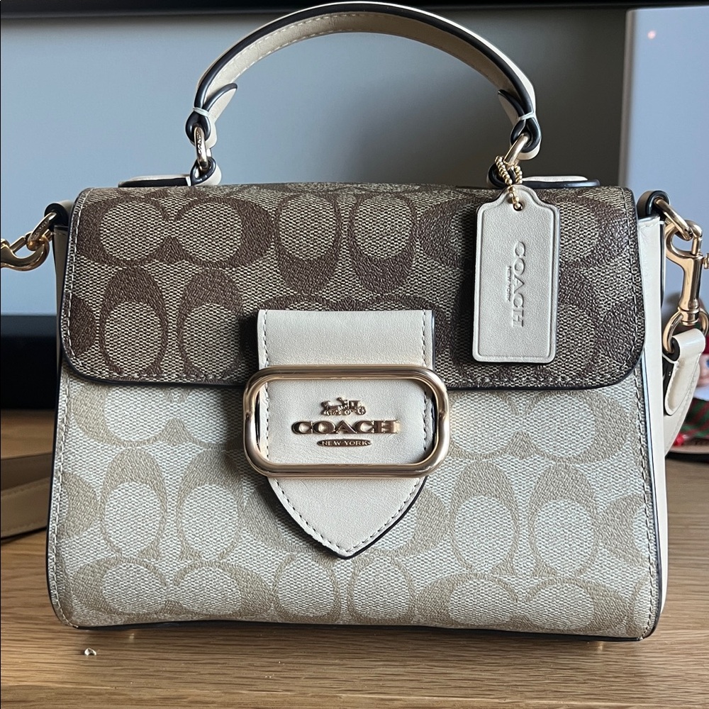 Coach Tan and Cream Morgan top handle Satchel